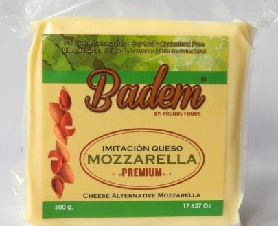 Queso almendra tipo mozarella apto para veganos, libre de gluten