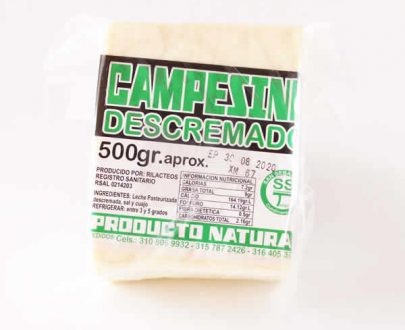 Queso campesino descremado